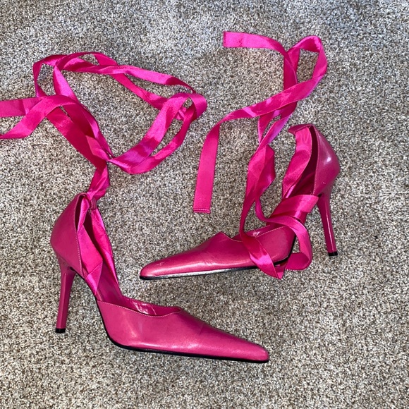 Aldo Shoes - Aldo hot pink leather lace up heels